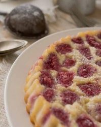 Raspberries clafoutis