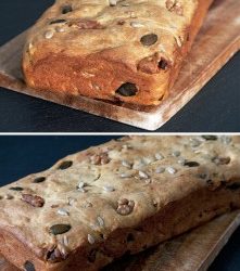 Baked potatoes bread with seeds