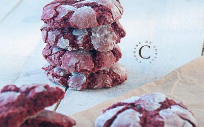 Soft red velvet chocolate crinkle cookies