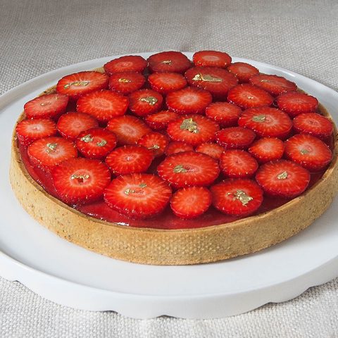 crostatadi fragole,pistacchio e vaniglia