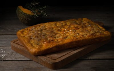 Pumpkin and corn flour focaccia bread